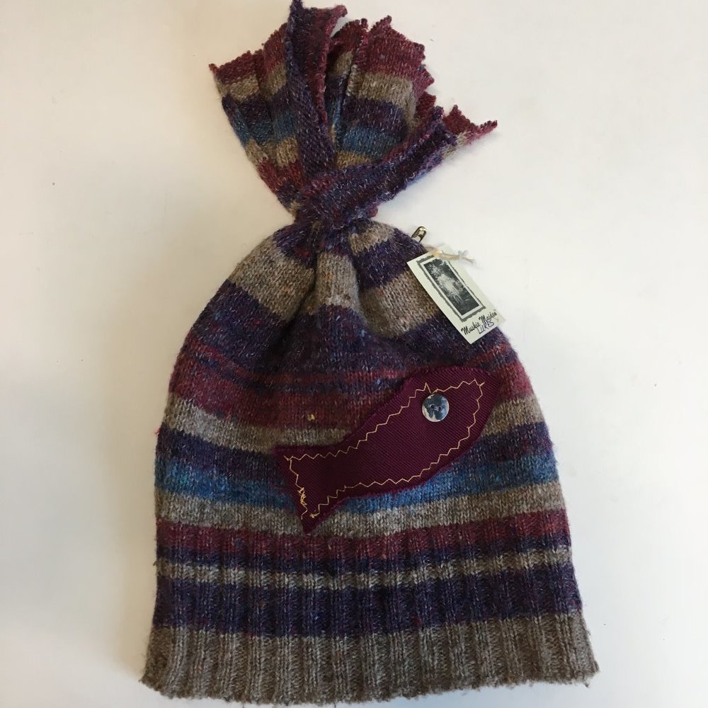 NWT Muskie Maiden Striped Fish Wool Baby Beanie